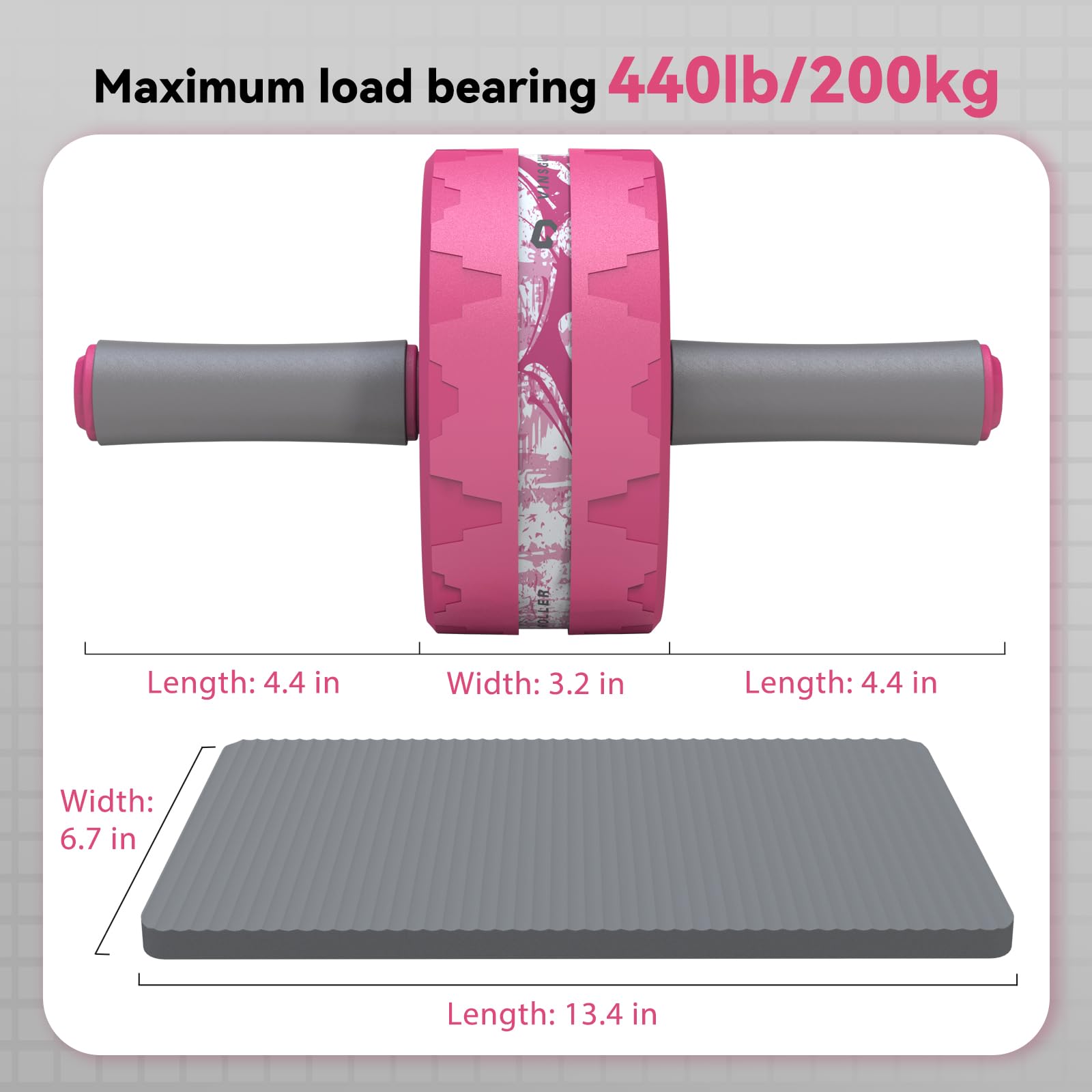VINSGUIR Ab Roller Wheel, Abs & Core Workout Equipment for Home Gym with Knee Pad Accessories, Abdominal Wheel for Full-body Strength Training
