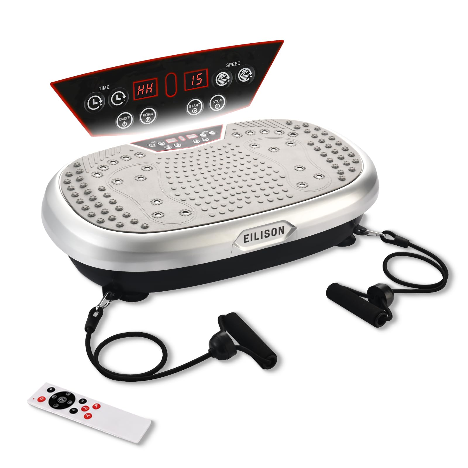 EILISON FitMaxx 3D XL Vibration Plate Exercise Machine - Whole Body Workout Vibration Platform w/Loop Bands - Lymphatic Drainage Machine for Weight Loss, Shaping, Recovery