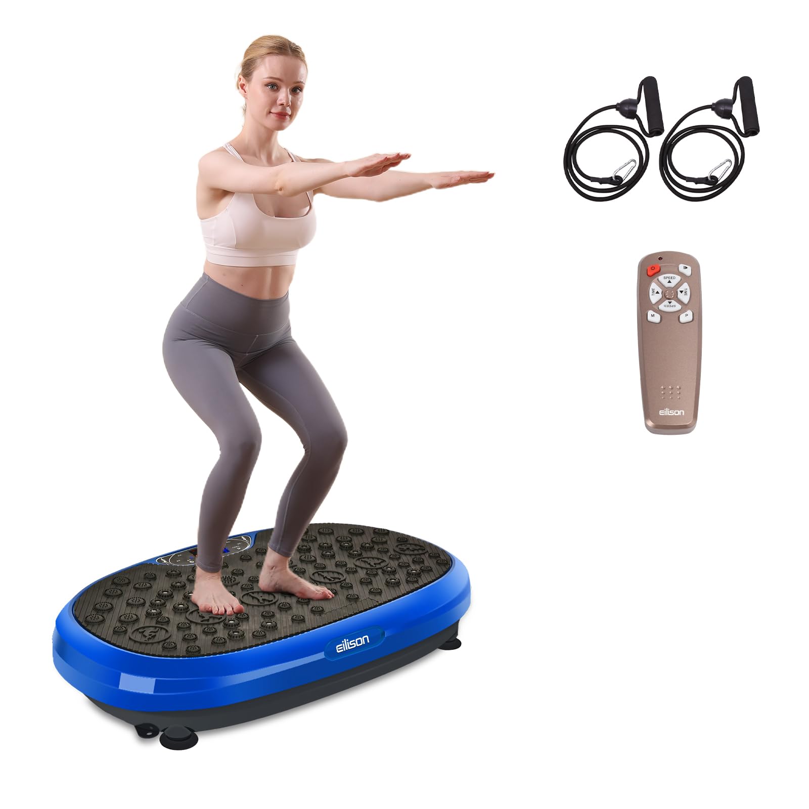 EILISON FitMaxx 3D XL Vibration Plate Exercise Machine - Whole Body Workout Vibration Platform w/Loop Bands - Lymphatic Drainage Machine for Weight Loss, Shaping, Recovery