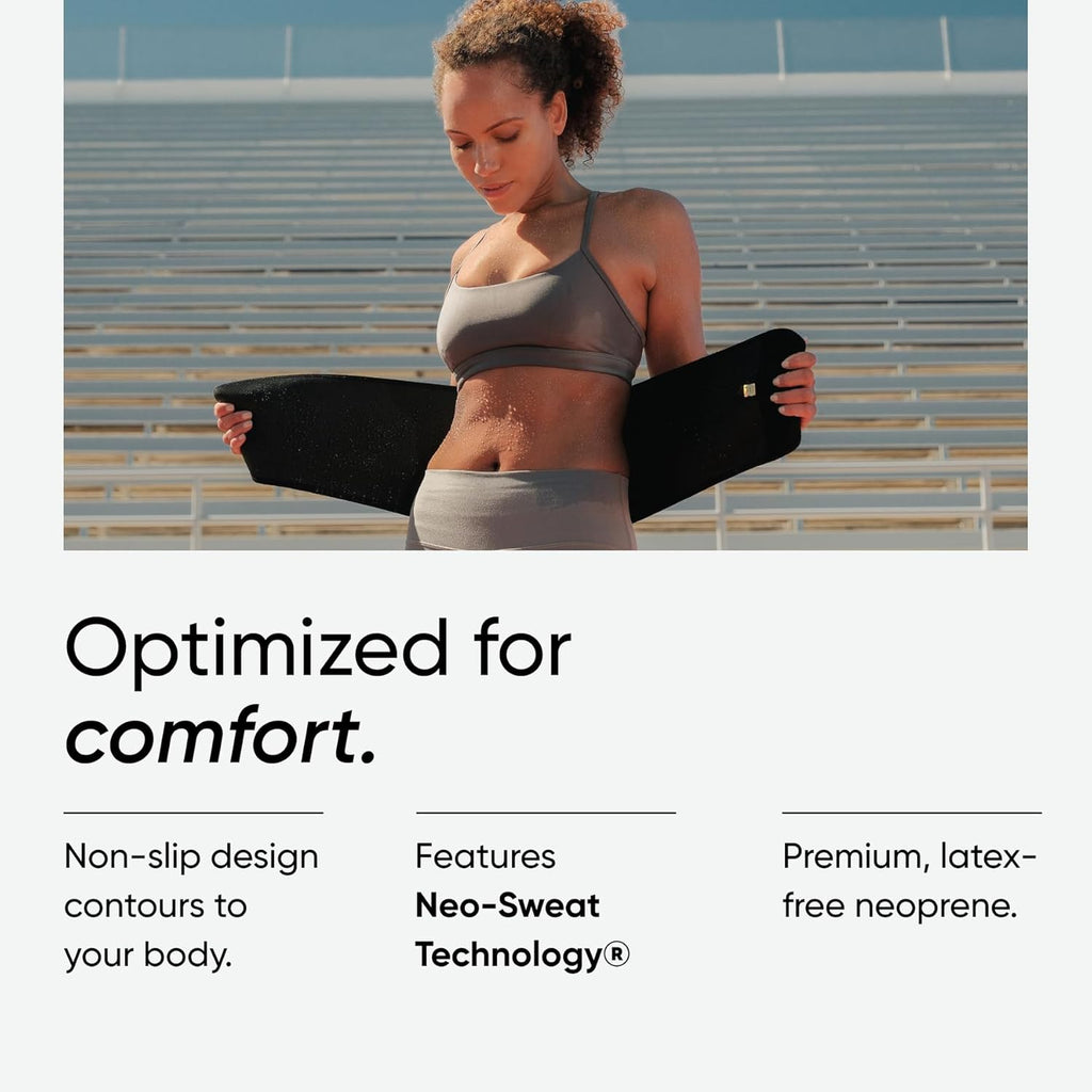 Sports Research Sweet Sweat Waist Trimmer (Core Series) - Premium Sweat Enhancing Fitness Band for Women & Men