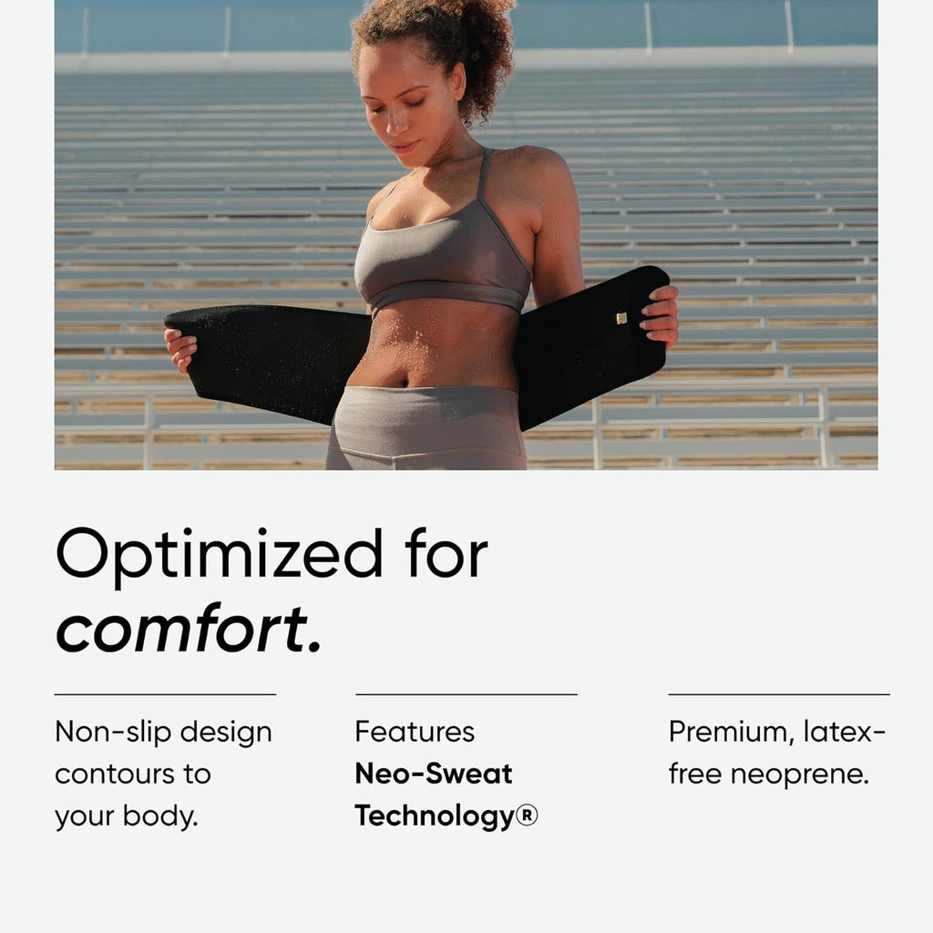 Sports Research Sweet Sweat Waist Trimmer (Core Series) - Premium Sweat Enhancing Fitness Band for Women & Men