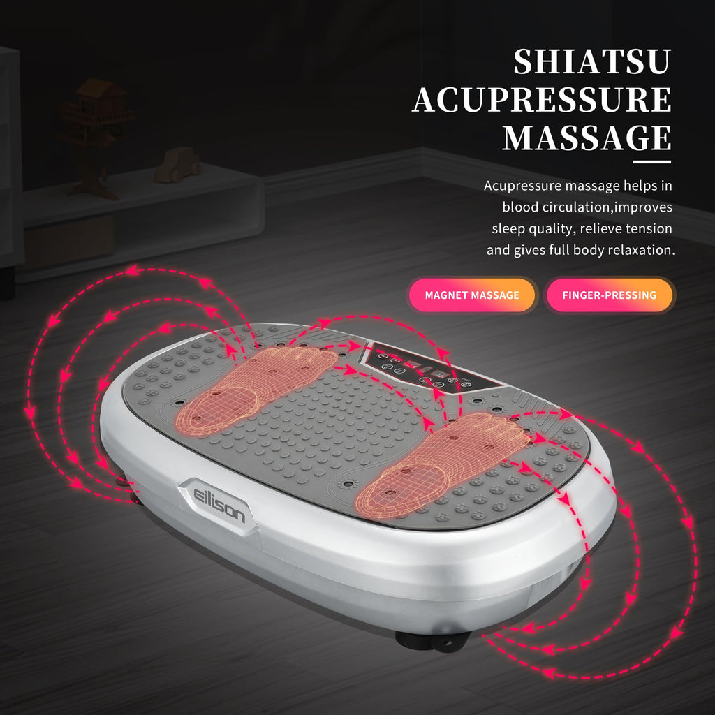 EILISON FitMaxx 3D XL Vibration Plate Exercise Machine - Whole Body Workout Vibration Platform w/Loop Bands - Lymphatic Drainage Machine for Weight Loss, Shaping, Recovery