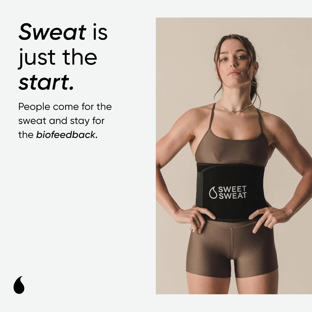 Sports Research Sweet Sweat Waist Trimmer (Core Series) - Premium Sweat Enhancing Fitness Band for Women & Men