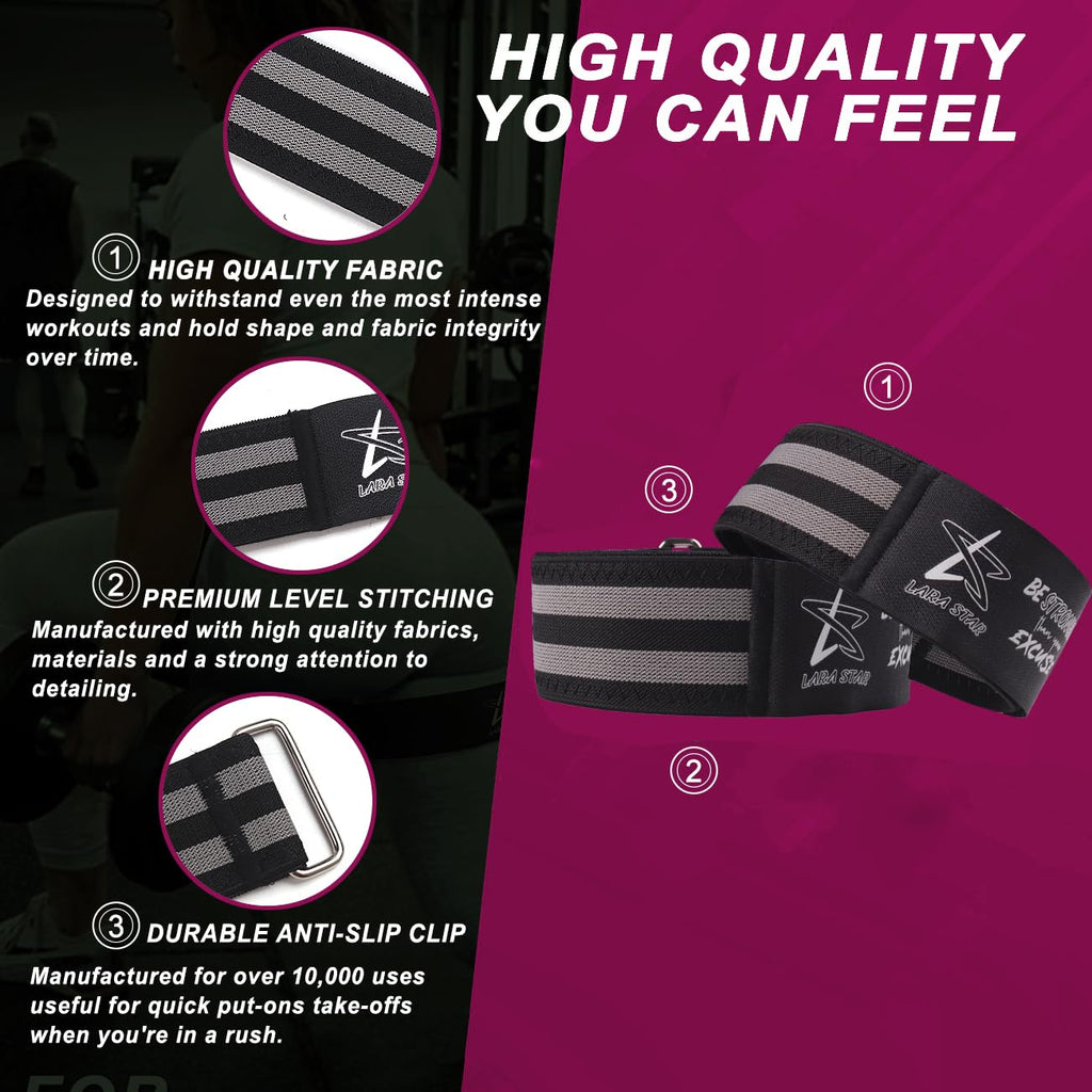 BFR Occlusion Bands for Women Glutes,Blood Flow Restriction Bands for Legs, Butt & Hip Building, Workouts, Best Fabric Resistance Bands for Squat Butt & Thigh