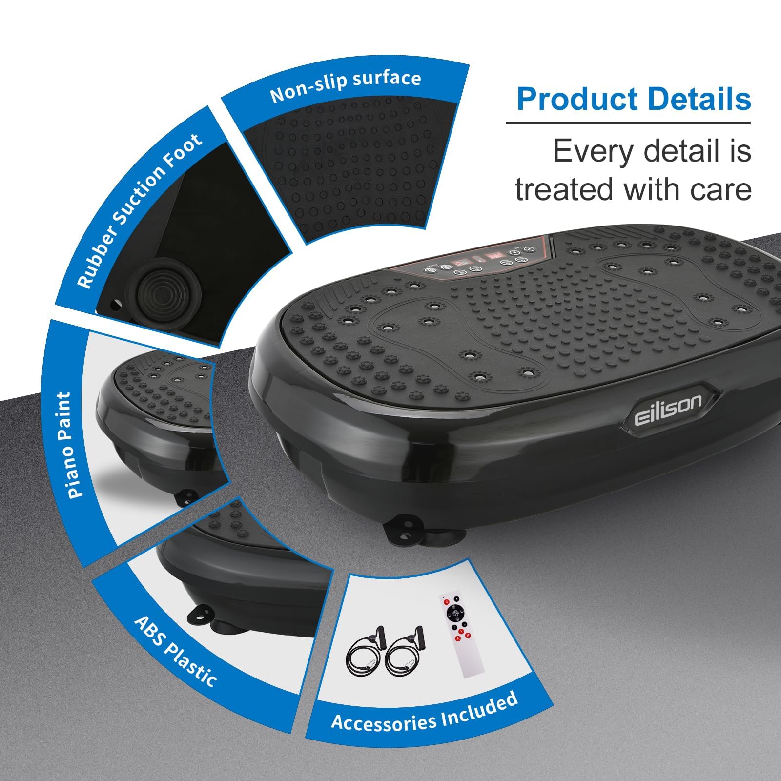 EILISON FitMaxx 3D XL Vibration Plate Exercise Machine - Whole Body Workout Vibration Platform w/Loop Bands - Lymphatic Drainage Machine for Weight Loss, Shaping, Recovery