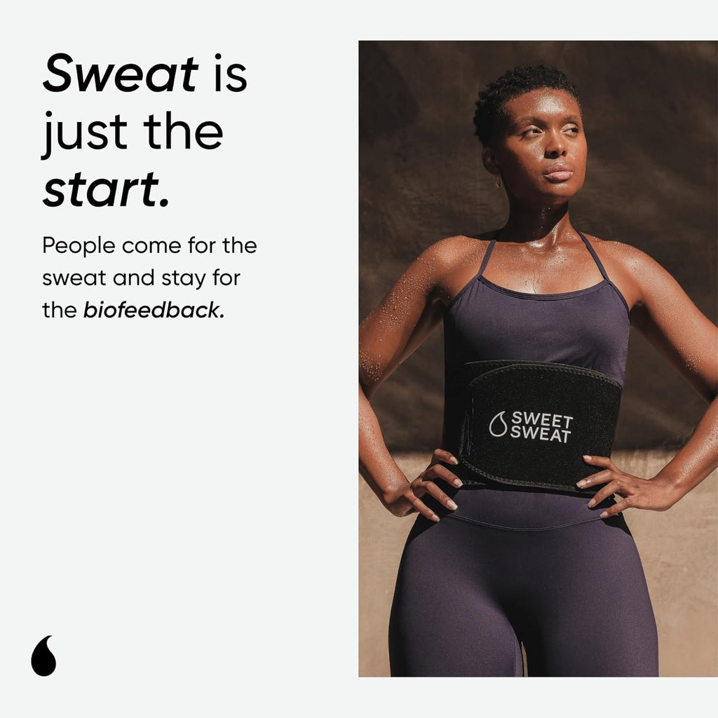 Sports Research Sweet Sweat Waist Trimmer (Core Series) - Premium Sweat Enhancing Fitness Band for Women & Men
