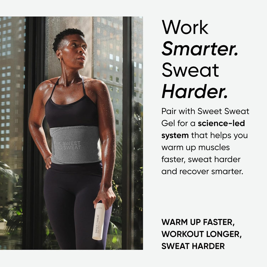 Sports Research Sweet Sweat Waist Trimmer (Core Series) - Premium Sweat Enhancing Fitness Band for Women & Men