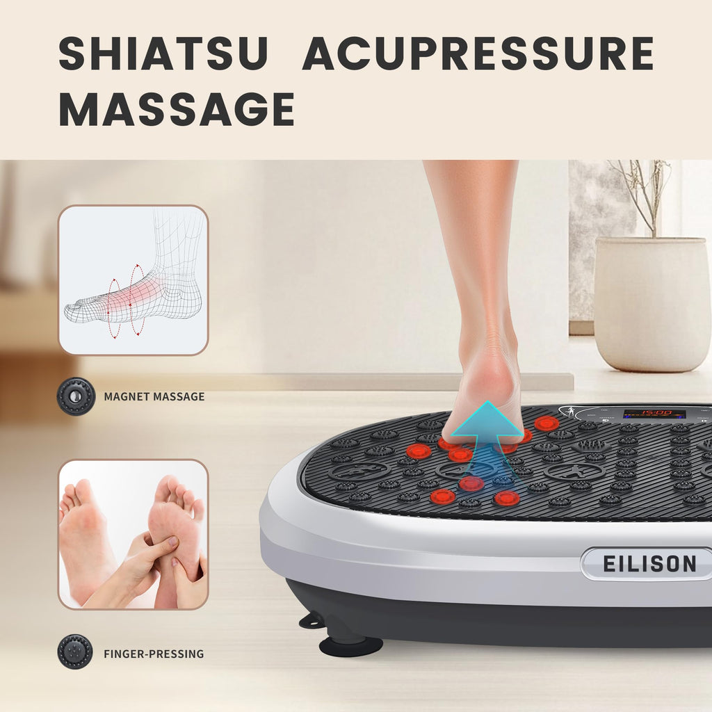 EILISON FitMaxx 3D XL Vibration Plate Exercise Machine - Whole Body Workout Vibration Platform w/Loop Bands - Lymphatic Drainage Machine for Weight Loss, Shaping, Recovery