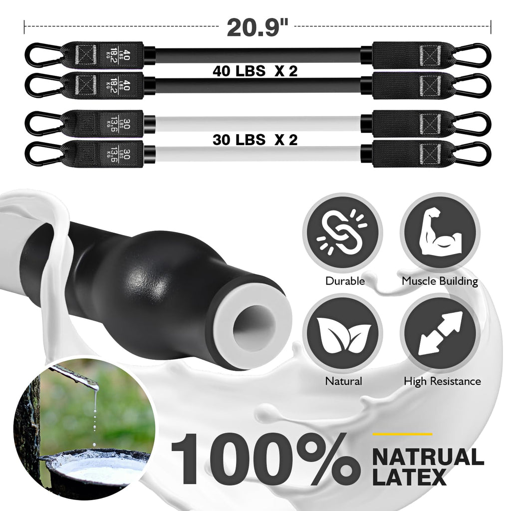 Ayombo Pilates Bar Kit with Resistance Bands, Pilates Workout Equipment for Legs, Hip, Waist, Arm, Squats Exercise Equipment for Home Workouts, Adjustable 3-Section Pilates Bar Kit for Women & Men