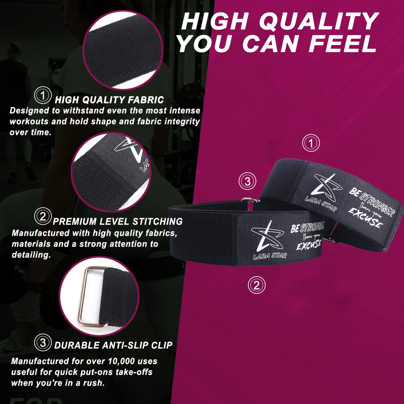 BFR Occlusion Bands for Women Glutes,Blood Flow Restriction Bands for Legs, Butt & Hip Building, Workouts, Best Fabric Resistance Bands for Squat Butt & Thigh