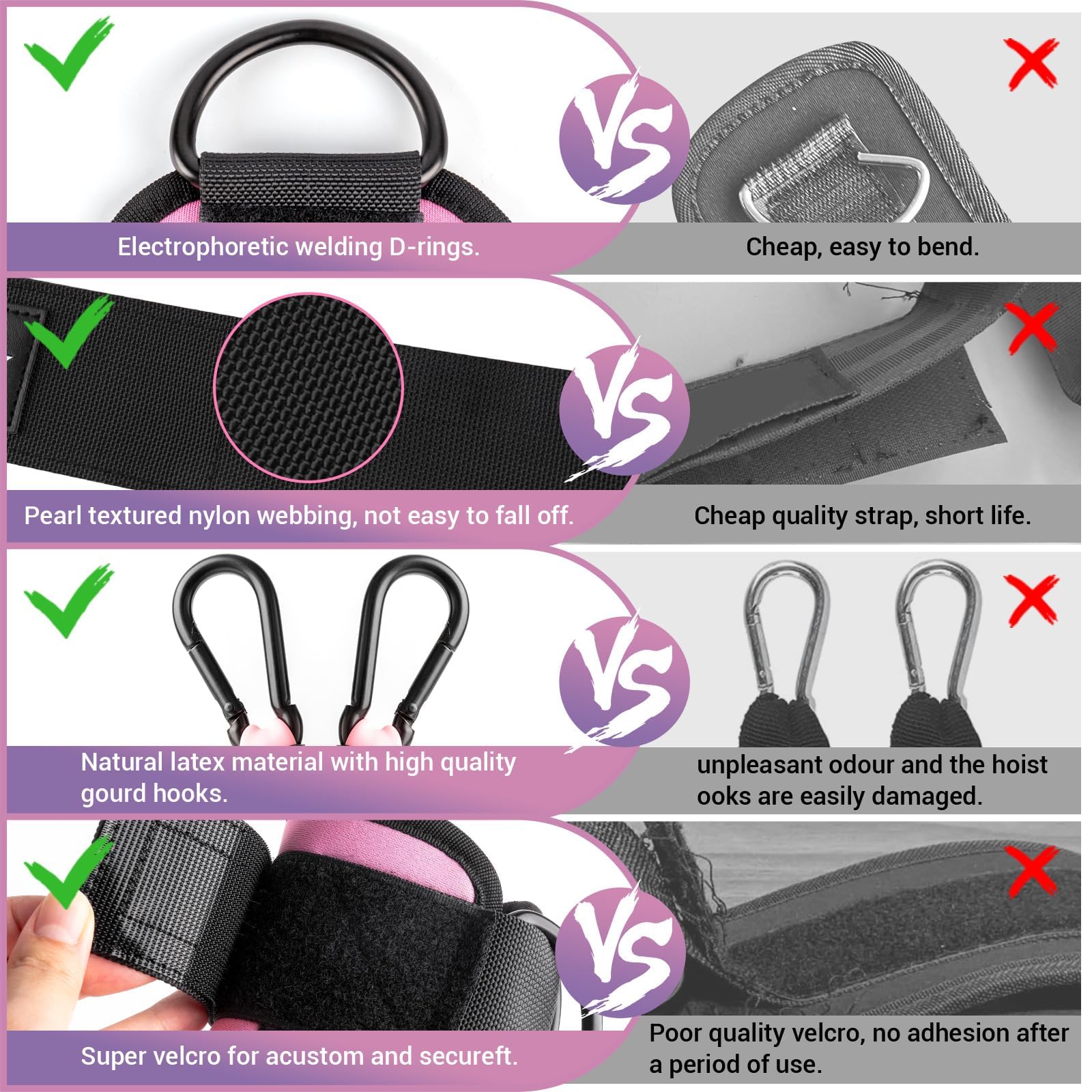 Ankle Resistance Bands with Cuffs, Ankle Bands for Working Out, Kickbacks Hip, Leg Glute Exercise Equipment with Training Poster, Resistance Workout Equipment for Women