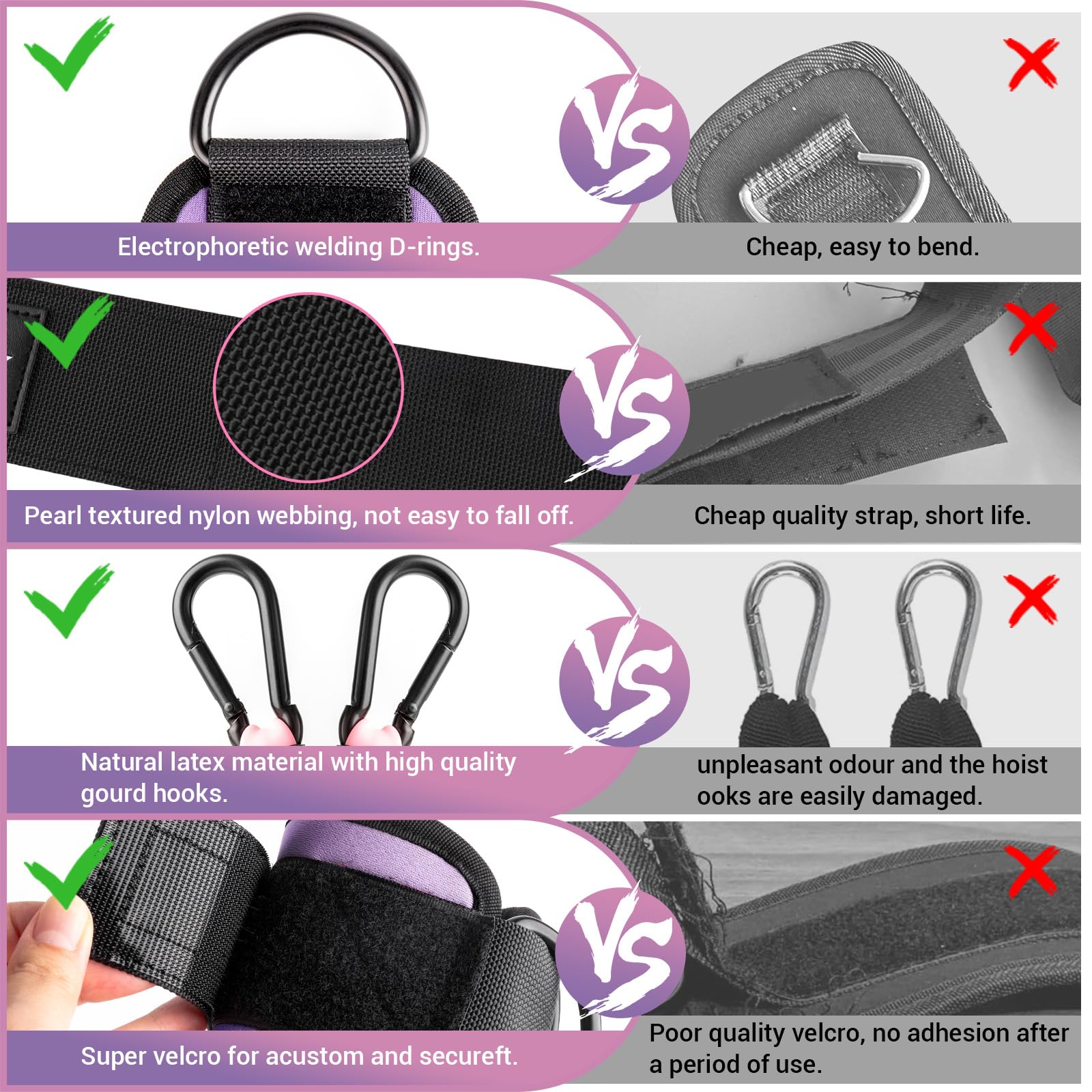 Ankle Resistance Bands with Cuffs, Ankle Bands for Working Out, Kickbacks Hip, Leg Glute Exercise Equipment with Training Poster, Resistance Workout Equipment for Women