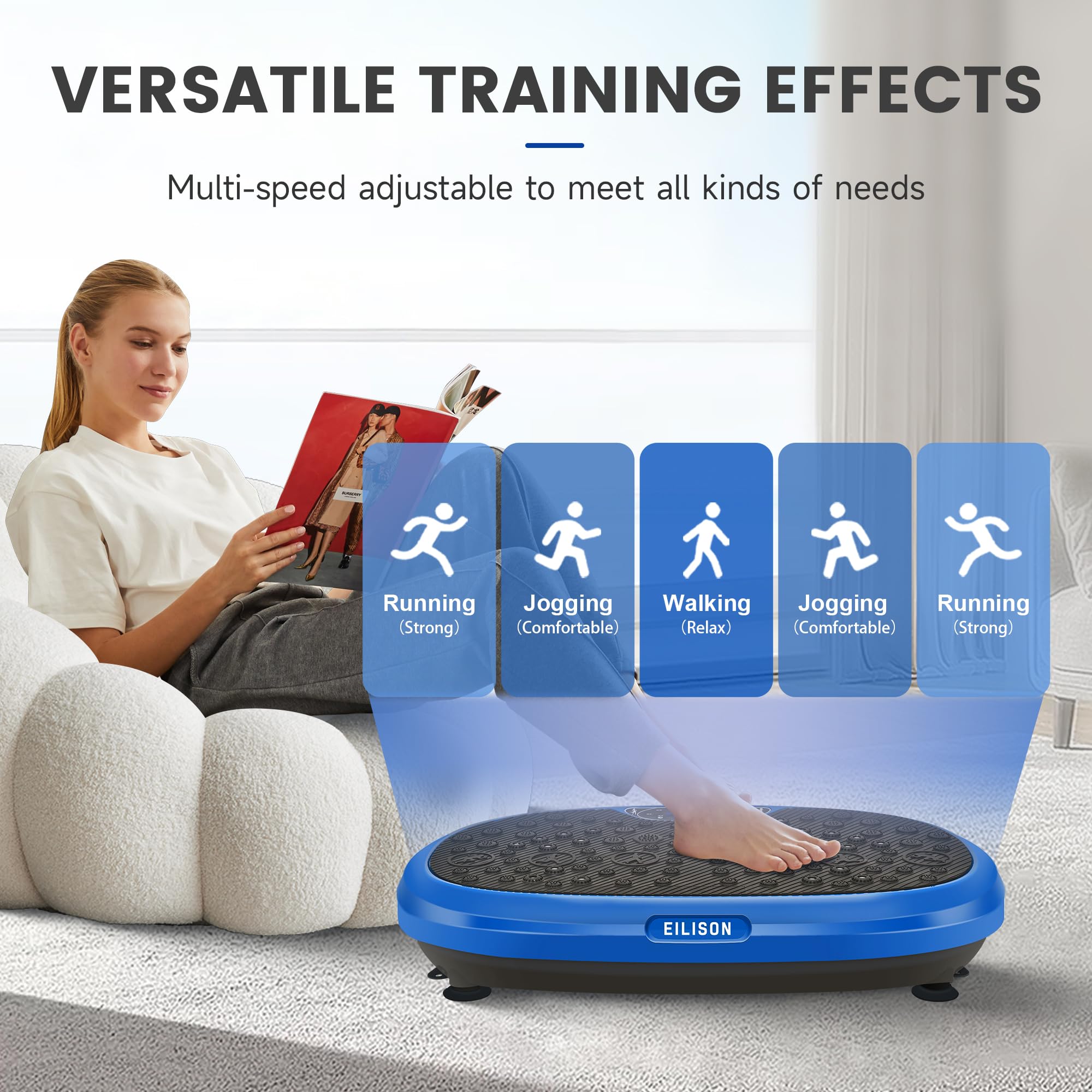 EILISON FitMaxx 3D XL Vibration Plate Exercise Machine - Whole Body Workout Vibration Platform w/Loop Bands - Lymphatic Drainage Machine for Weight Loss, Shaping, Recovery