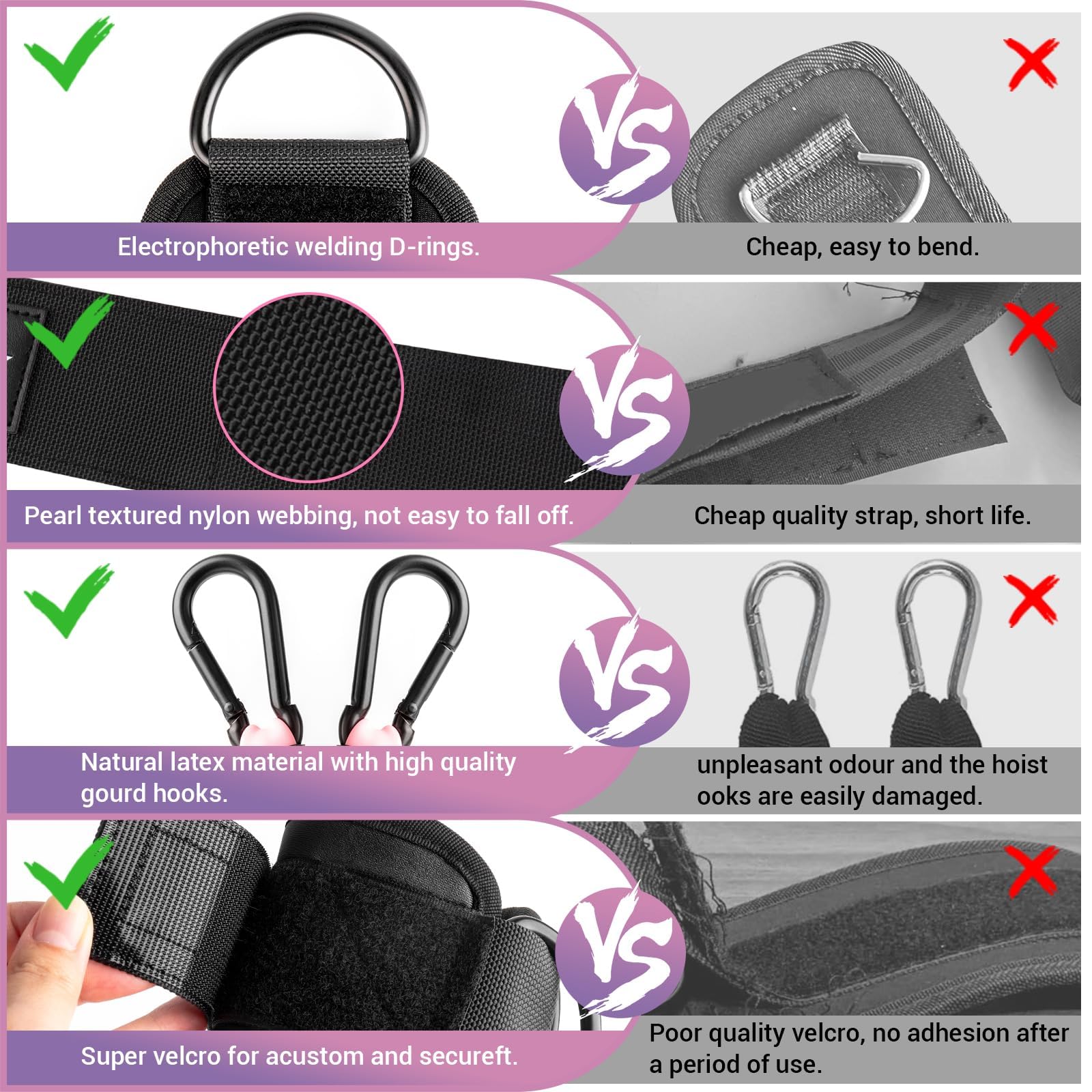 Ankle Resistance Bands with Cuffs, Ankle Bands for Working Out, Kickbacks Hip, Leg Glute Exercise Equipment with Training Poster, Resistance Workout Equipment for Women