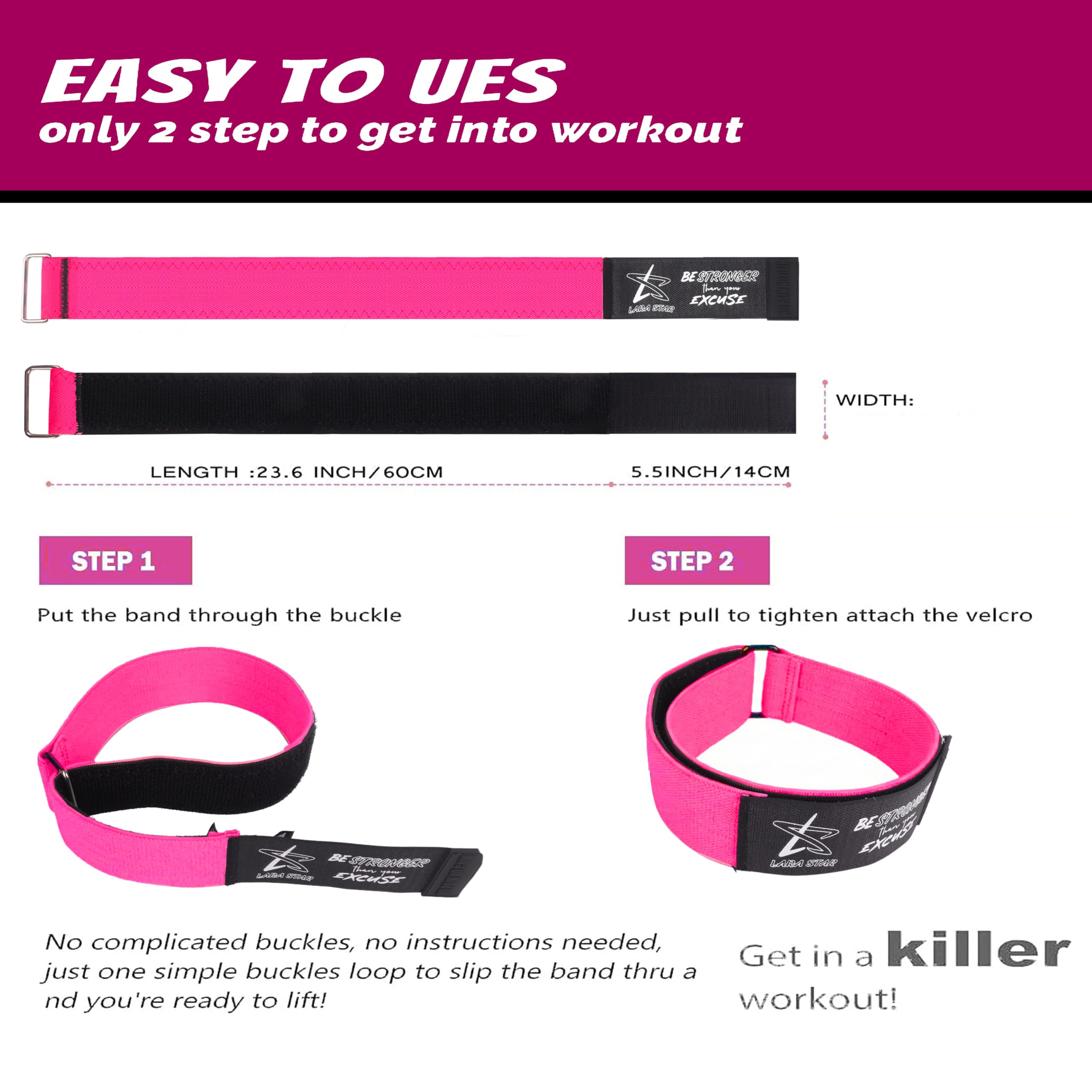 BFR Occlusion Bands for Women Glutes,Blood Flow Restriction Bands for Legs, Butt & Hip Building, Workouts, Best Fabric Resistance Bands for Squat Butt & Thigh
