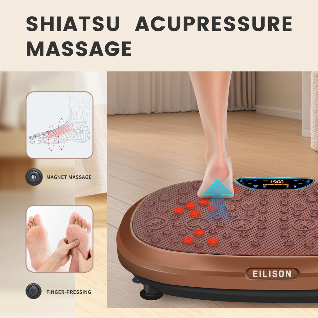 EILISON FitMaxx 3D XL Vibration Plate Exercise Machine - Whole Body Workout Vibration Platform w/Loop Bands - Lymphatic Drainage Machine for Weight Loss, Shaping, Recovery