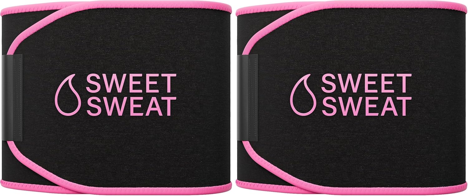 Sports Research Sweet Sweat Waist Trimmer (Core Series) - Premium Sweat Enhancing Fitness Band for Women & Men