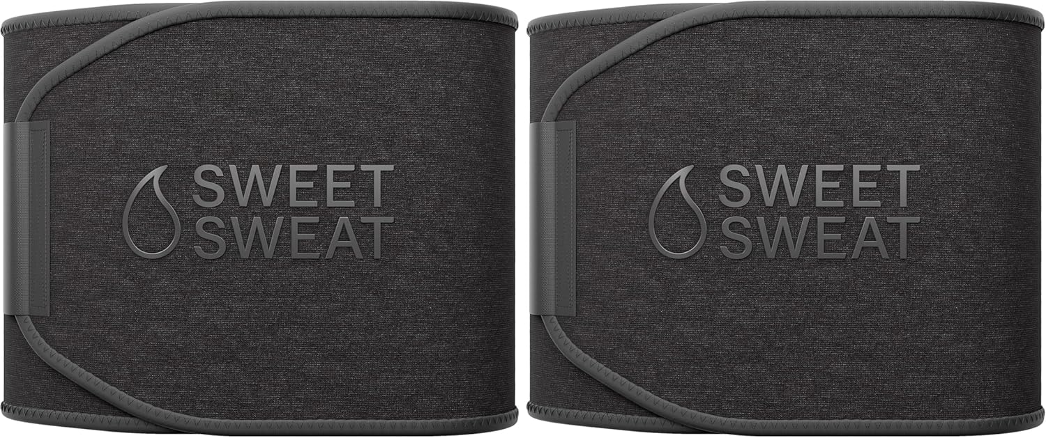 Sports Research Sweet Sweat Waist Trimmer (Core Series) - Premium Sweat Enhancing Fitness Band for Women & Men